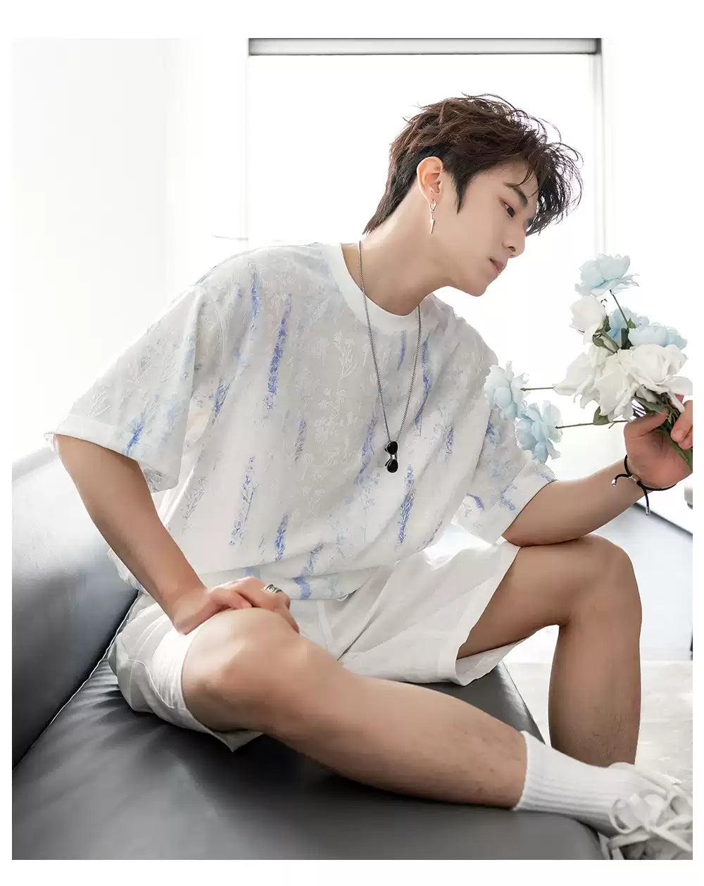 Chuan Tie-Dyed Texture T-Shirt-korean-fashion-T-Shirt-Chuan's Closet-OH Garments