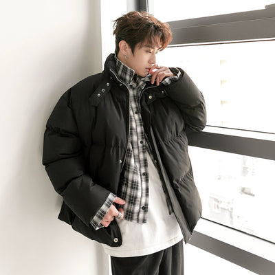 Chuan Two-Piece Plaid Strap Puffer Jacket-korean-fashion-Jacket-Chuan's Closet-OH Garments