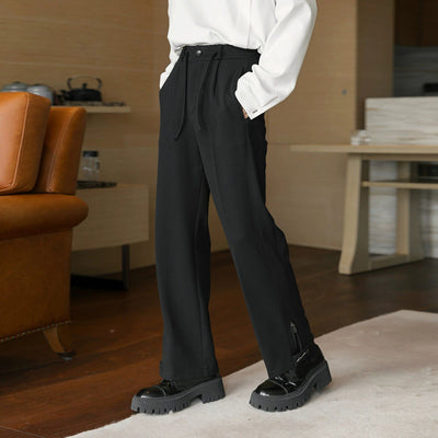 Chuan Waffle Grid Bootcut Pants-korean-fashion-Pants-Chuan's Closet-OH Garments