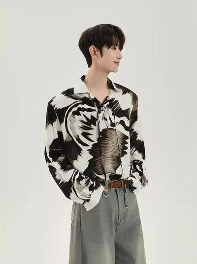 Cui Abstract Swirls Pattern Shirt-korean-fashion-Shirt-Cui's Closet-OH Garments