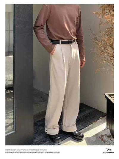 Cui Basic Rolled Hem Trousers-korean-fashion-Trousers-Cui's Closet-OH Garments