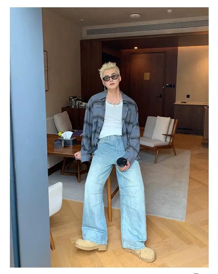 Cui Blade Lines Faded Jeans-korean-fashion-Jeans-Cui's Closet-OH Garments