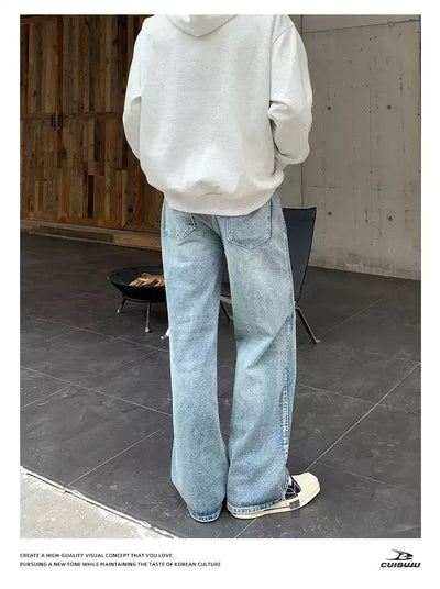 Cui Bleach Wash Straight Cut Jeans-korean-fashion-Jeans-Cui's Closet-OH Garments