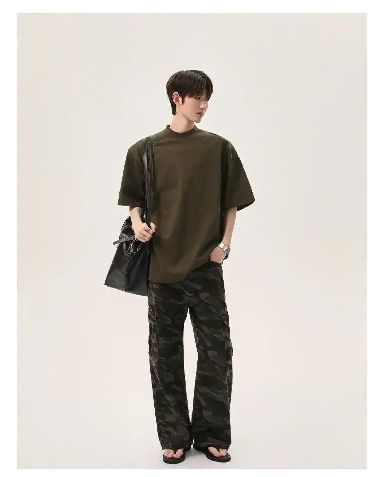 Cui Camouflage Straight Cargo Pants-korean-fashion-Pants-Cui's Closet-OH Garments