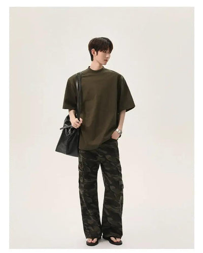 Cui Camouflage Straight Cargo Pants-korean-fashion-Pants-Cui's Closet-OH Garments