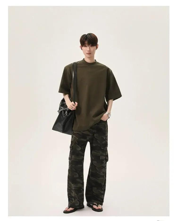 Cui Camouflage Straight Cargo Pants-korean-fashion-Pants-Cui's Closet-OH Garments