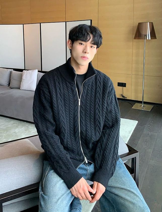 Cui Chain Link Knitted Jacket-korean-fashion-Jacket-Cui's Closet-OH Garments