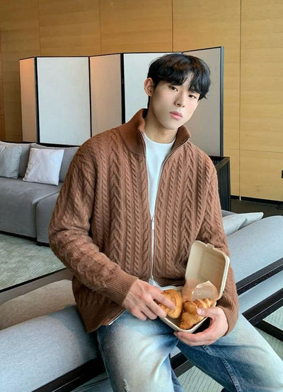 Cui Chain Link Knitted Jacket-korean-fashion-Jacket-Cui's Closet-OH Garments