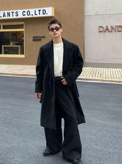 Cui Classic Belted Double-Breasted Overcoat-korean-fashion-Long Coat-Cui's Closet-OH Garments