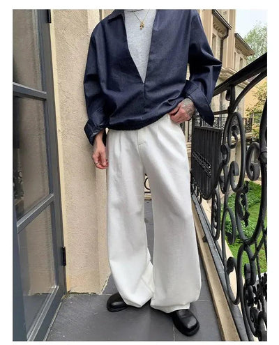 Cui Comfty Plain Wide Pants-korean-fashion-Pants-Cui's Closet-OH Garments