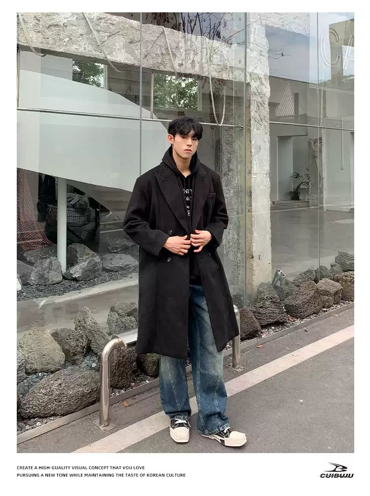 Cui Double-Breasted Layered Long Coat-korean-fashion-Long Coat-Cui's Closet-OH Garments