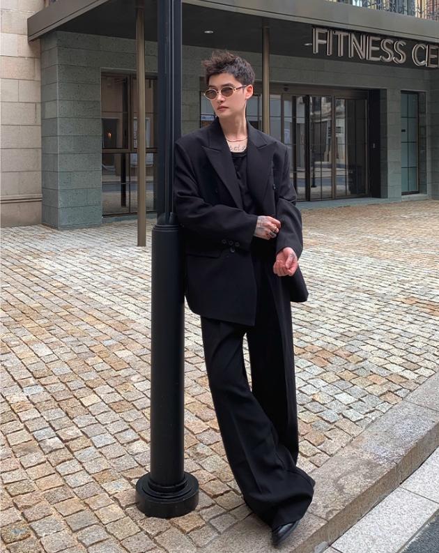 Cui Double-Breasted Peak Lapel Blazer & Wide Trousers Set-korean-fashion-Clothing Set-Cui's Closet-OH Garments