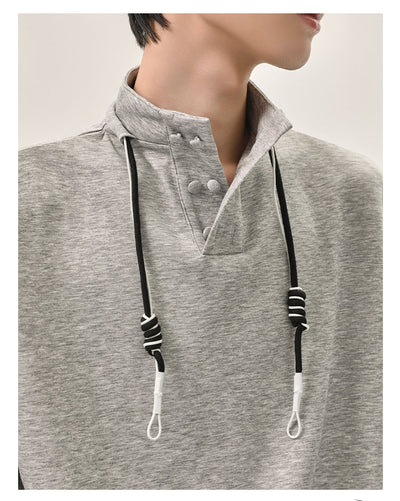 Cui Drawstring Stand Collar T-Shirt & Loose Sweatpants Set-korean-fashion-Clothing Set-Cui's Closet-OH Garments