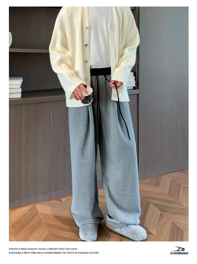 Cui Drawstring Waist Drape Sweatpants-korean-fashion-Pants-Cui's Closet-OH Garments