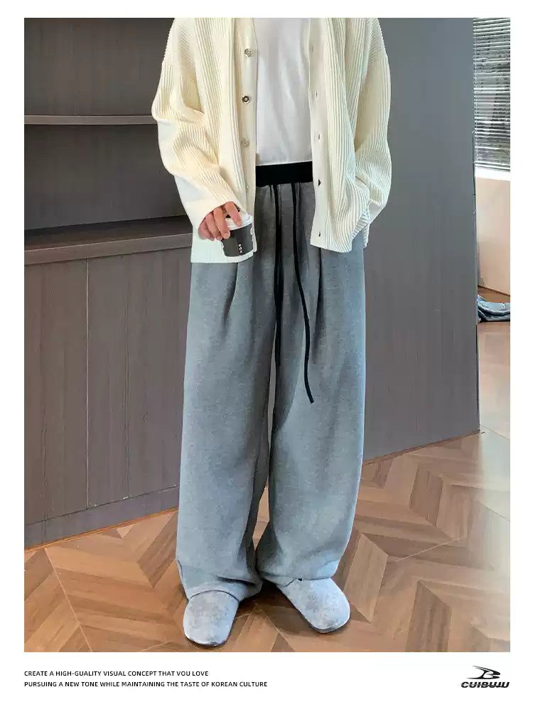 Cui Drawstring Waist Drape Sweatpants-korean-fashion-Pants-Cui's Closet-OH Garments