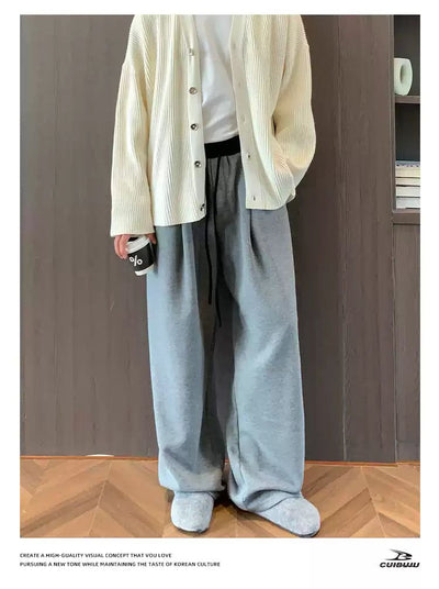 Cui Drawstring Waist Drape Sweatpants-korean-fashion-Pants-Cui's Closet-OH Garments