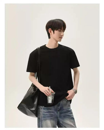 Cui Essential Round Neck T-Shirt-korean-fashion-T-Shirt-Cui's Closet-OH Garments