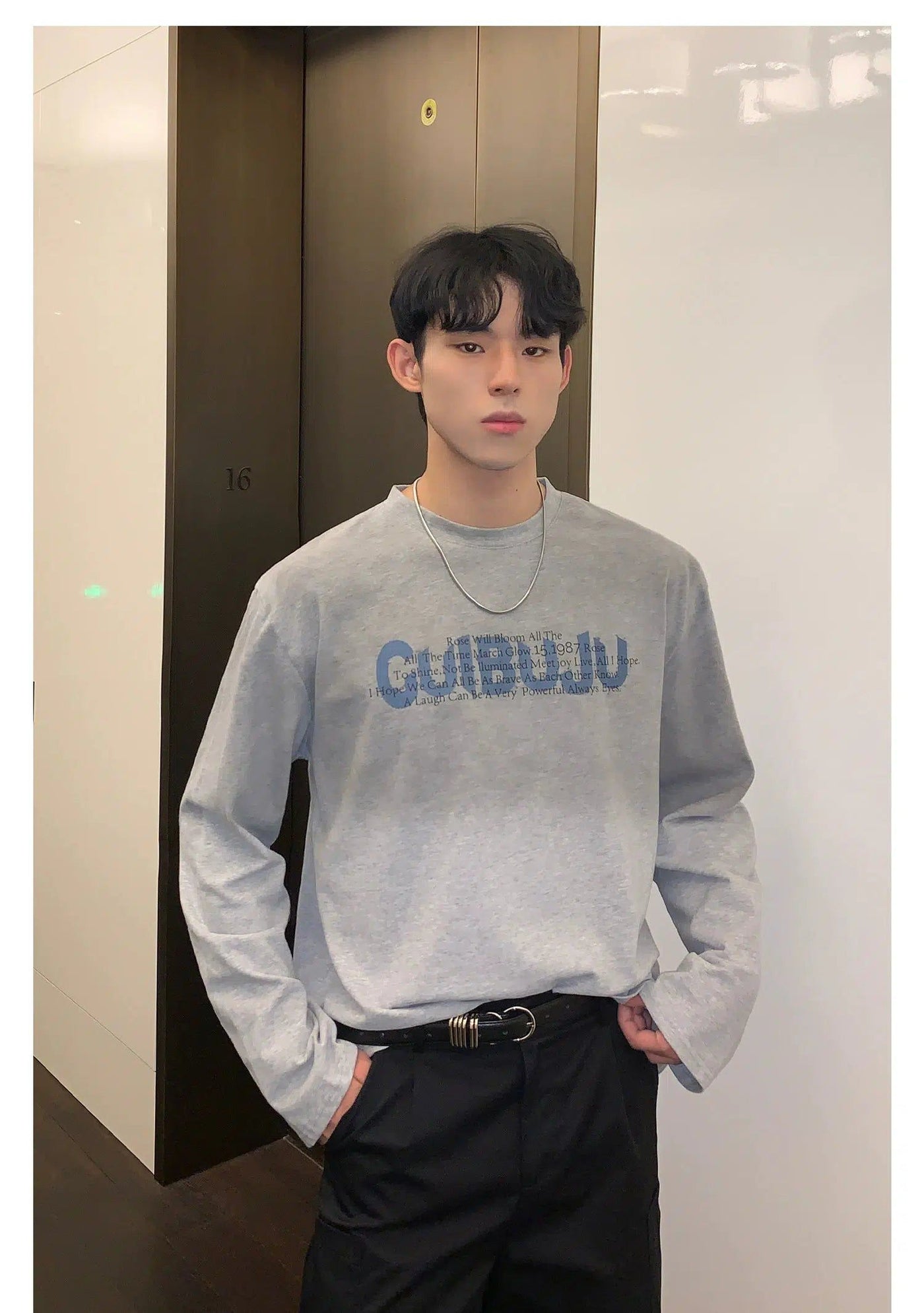 Cui Gradient Logo Long Sleeve T-Shirt-korean-fashion-T-Shirt-Cui's Closet-OH Garments