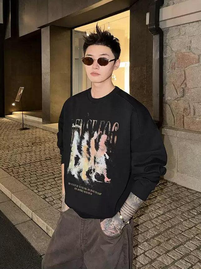 Cui Graphic Print Crewneck-korean-fashion-Crewneck-Cui's Closet-OH Garments