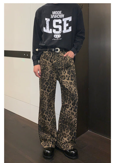 Cui Leopard Print Relax Fit Jeans-korean-fashion-Jeans-Cui's Closet-OH Garments