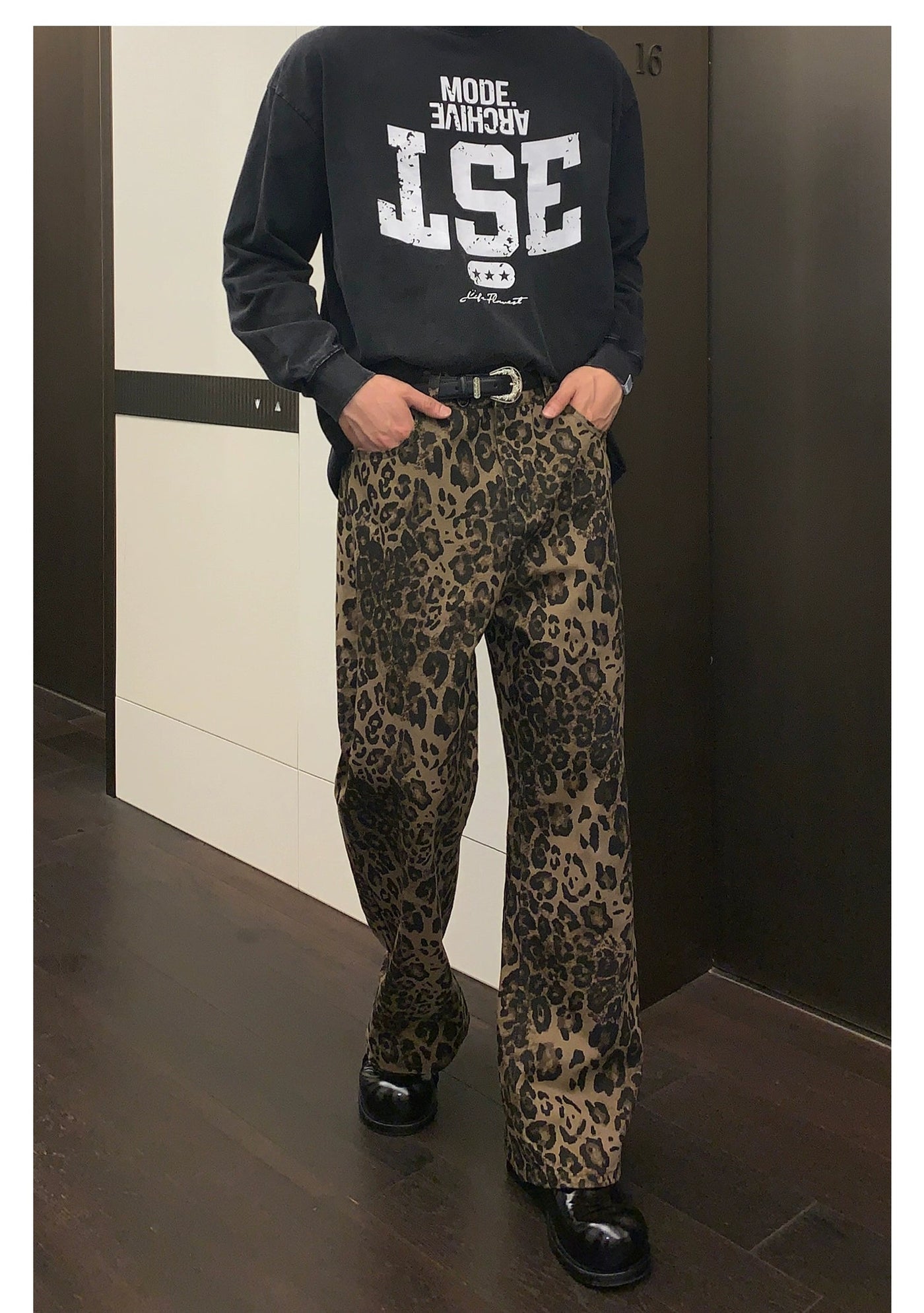 Cui Leopard Print Relax Fit Jeans-korean-fashion-Jeans-Cui's Closet-OH Garments