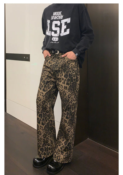 Cui Leopard Print Relax Fit Jeans-korean-fashion-Jeans-Cui's Closet-OH Garments