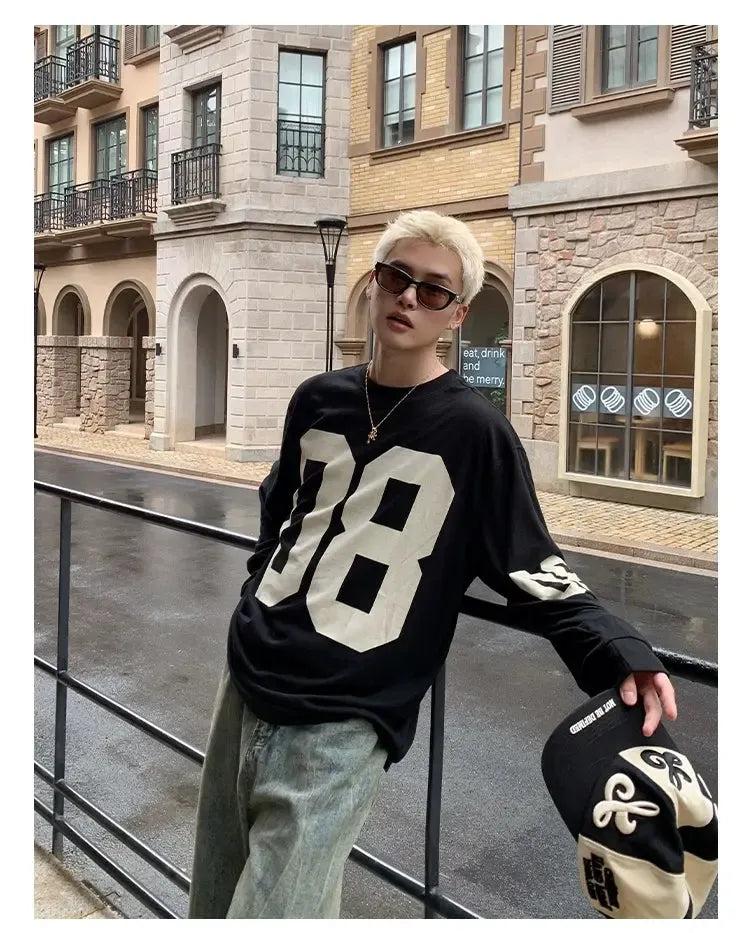 Cui Number Print L/S T-Shirt-korean-fashion-T-Shirt-Cui's Closet-OH Garments