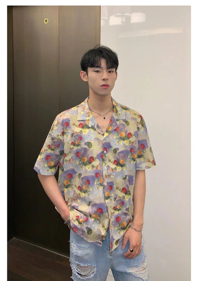 Cui Oil Painting Floral Shirt-korean-fashion-Shirt-Cui's Closet-OH Garments