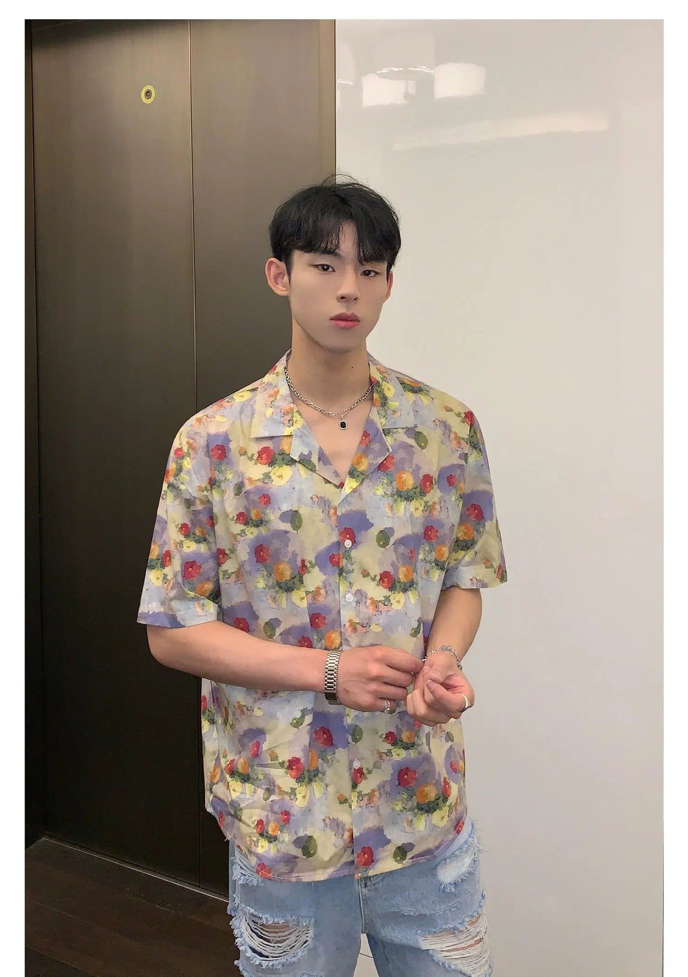 Cui Oil Painting Floral Shirt-korean-fashion-Shirt-Cui's Closet-OH Garments