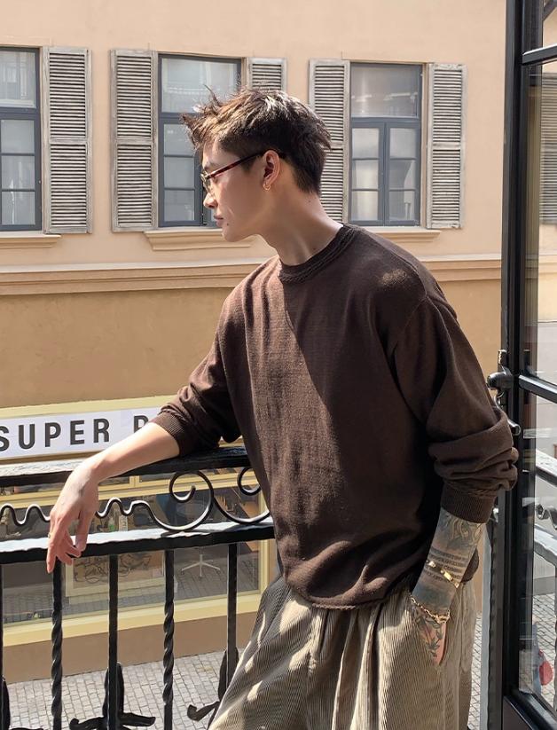 Cui Pattern Knitted Lightweight Sweater-korean-fashion-T-Shirt-Cui's Closet-OH Garments