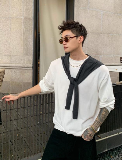 Cui Pattern Knitted Lightweight Sweater-korean-fashion-T-Shirt-Cui's Closet-OH Garments