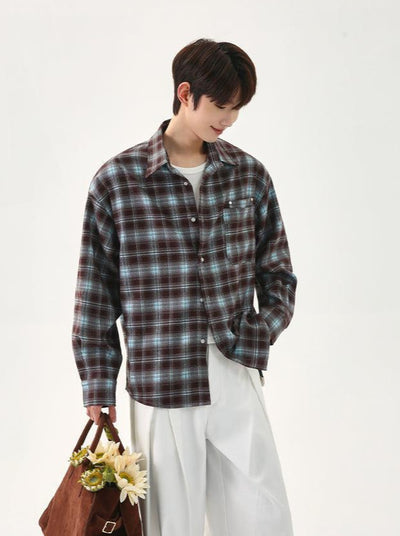 Cui Plaid Buttoned Casual Shirt-korean-fashion-Shirt-Cui's Closet-OH Garments