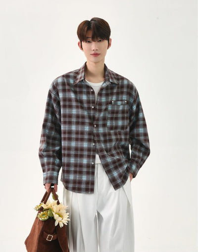 Cui Plaid Buttoned Casual Shirt-korean-fashion-Shirt-Cui's Closet-OH Garments