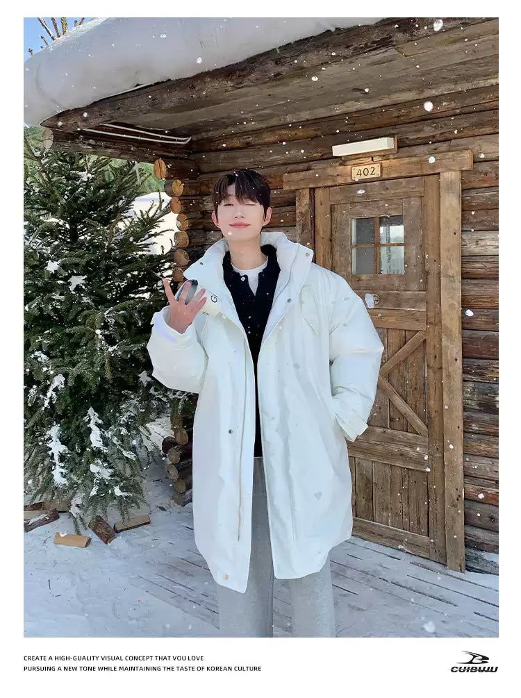 Cui Plain Multi-Pocket Puffer Long Coat-korean-fashion-Long Coat-Cui's Closet-OH Garments