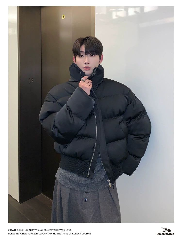 Cui Quilted High Collar Puffer Jacket-korean-fashion-Jacket-Cui's Closet-OH Garments