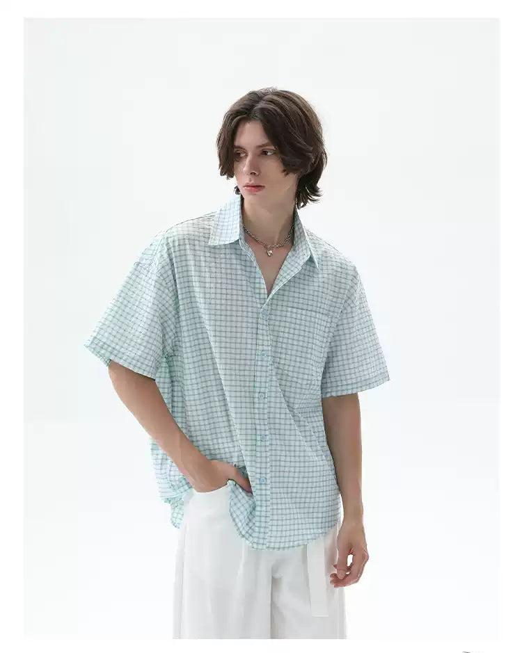Cui Relaxed Fit Checkered Shirt-korean-fashion-Shirt-Cui's Closet-OH Garments