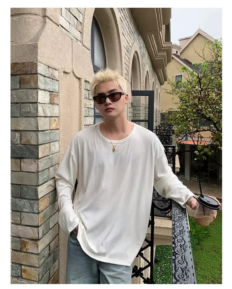 Cui Relaxed Flow L/S T-Shirt-korean-fashion-T-Shirt-Cui's Closet-OH Garments