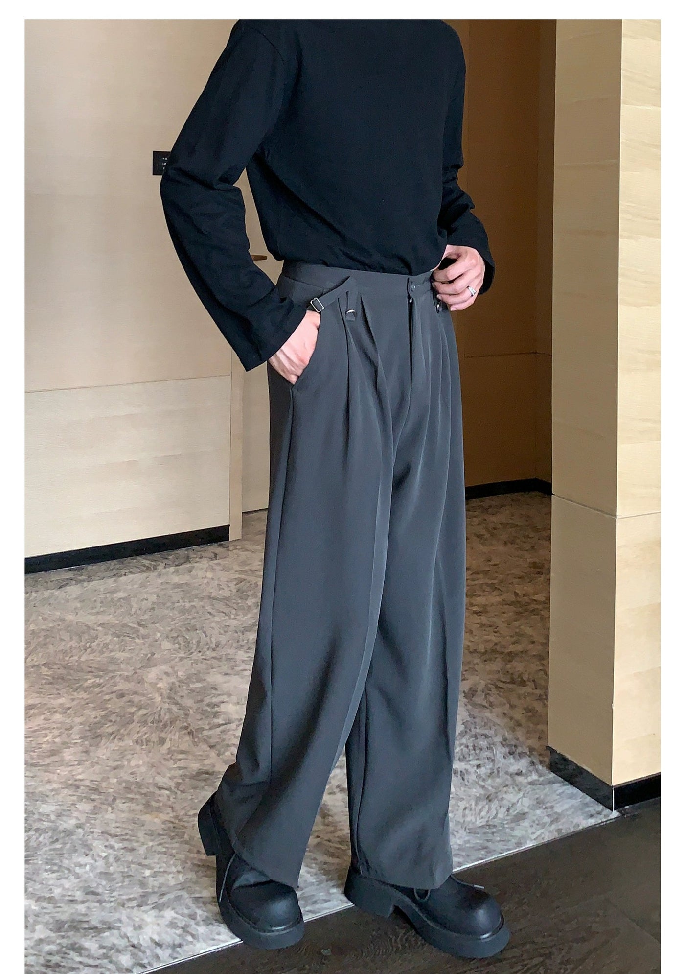 Cui Relaxed Flow Pleated Trousers-korean-fashion-Trousers-Cui's Closet-OH Garments