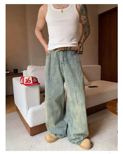 Cui Rust Effect Loose Jeans-korean-fashion-Jeans-Cui's Closet-OH Garments