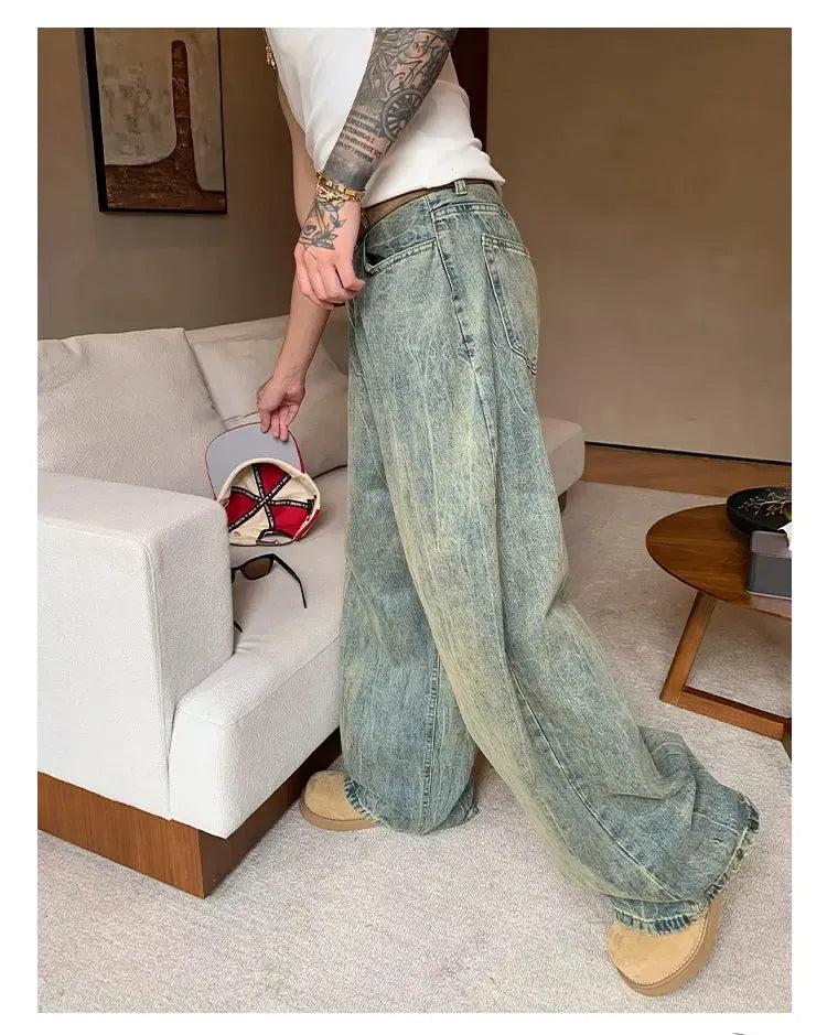 Cui Rust Effect Loose Jeans-korean-fashion-Jeans-Cui's Closet-OH Garments