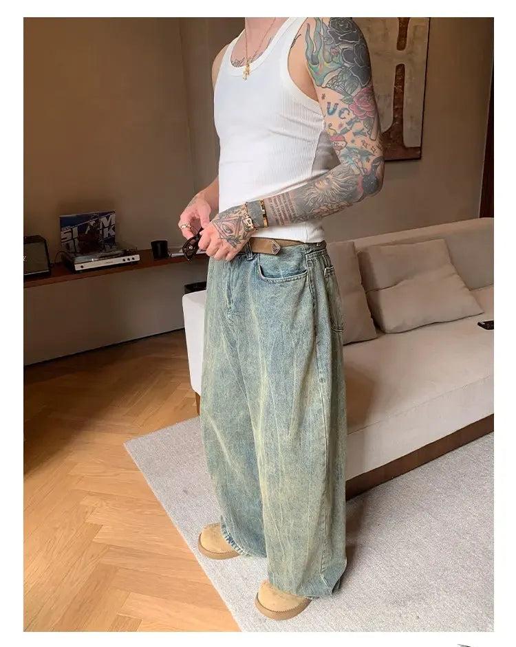 Cui Rust Effect Loose Jeans-korean-fashion-Jeans-Cui's Closet-OH Garments