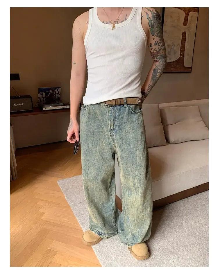 Cui Rust Effect Loose Jeans-korean-fashion-Jeans-Cui's Closet-OH Garments