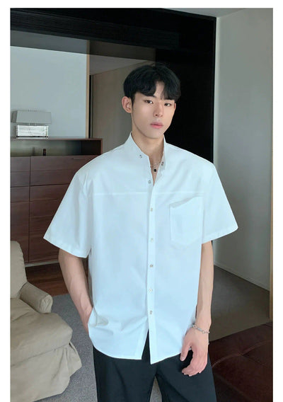 Cui Side Fold Pocket Shirt-korean-fashion-Shirt-Cui's Closet-OH Garments