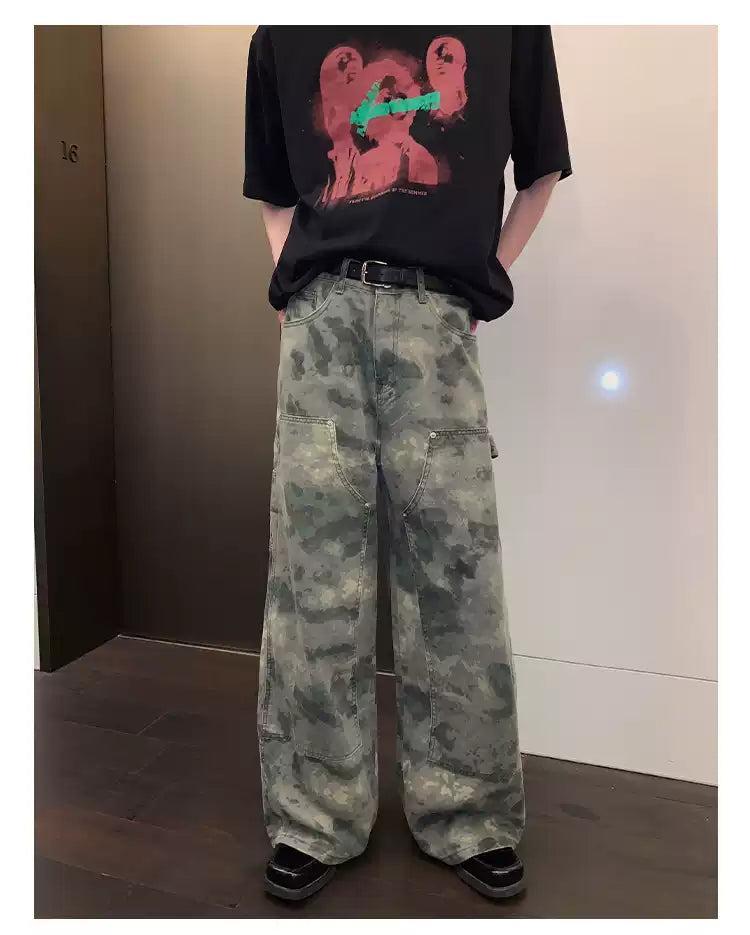 Cui Structured Camouflage Straight Pants & Shorts-korean-fashion-Pants-Cui's Closet-OH Garments
