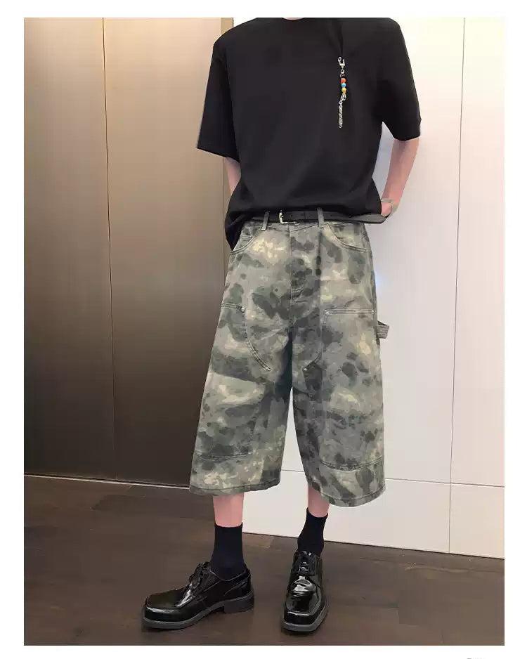 Cui Structured Camouflage Straight Pants & Shorts-korean-fashion-Pants-Cui's Closet-OH Garments