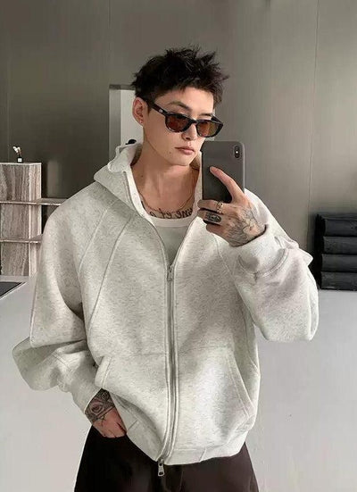 Cui Structured Dual-End Zipped Hoodie-korean-fashion-Hoodie-Cui's Closet-OH Garments