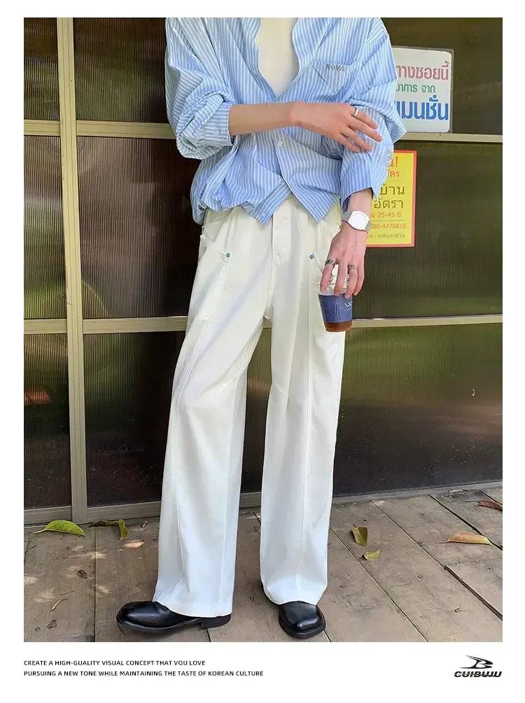 Cui Structured Side Pockets Jeans-korean-fashion-Jeans-Cui's Closet-OH Garments