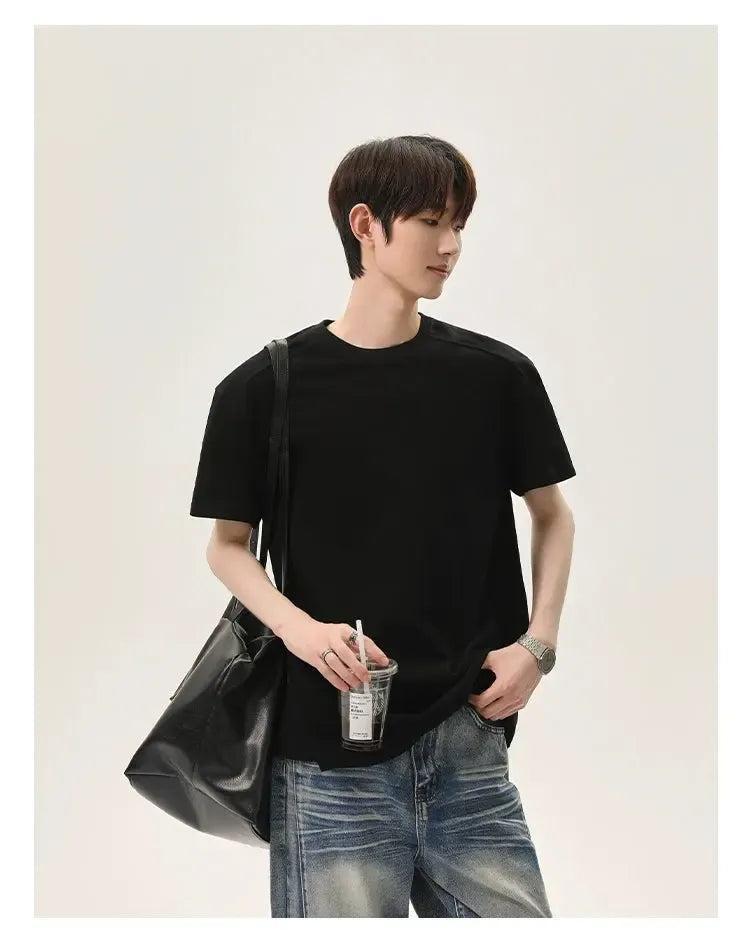Cui Structured Solid T-Shirt-korean-fashion-T-Shirt-Cui's Closet-OH Garments