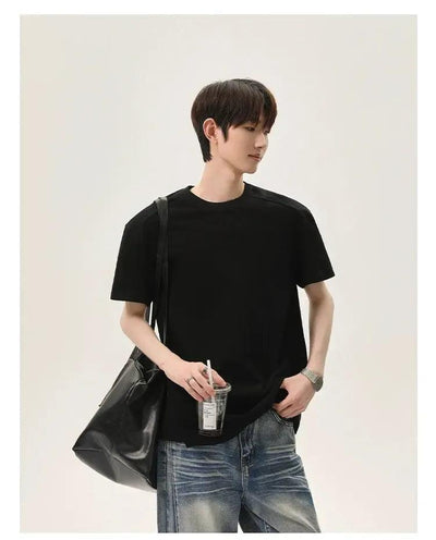 Cui Structured Solid T-Shirt-korean-fashion-T-Shirt-Cui's Closet-OH Garments