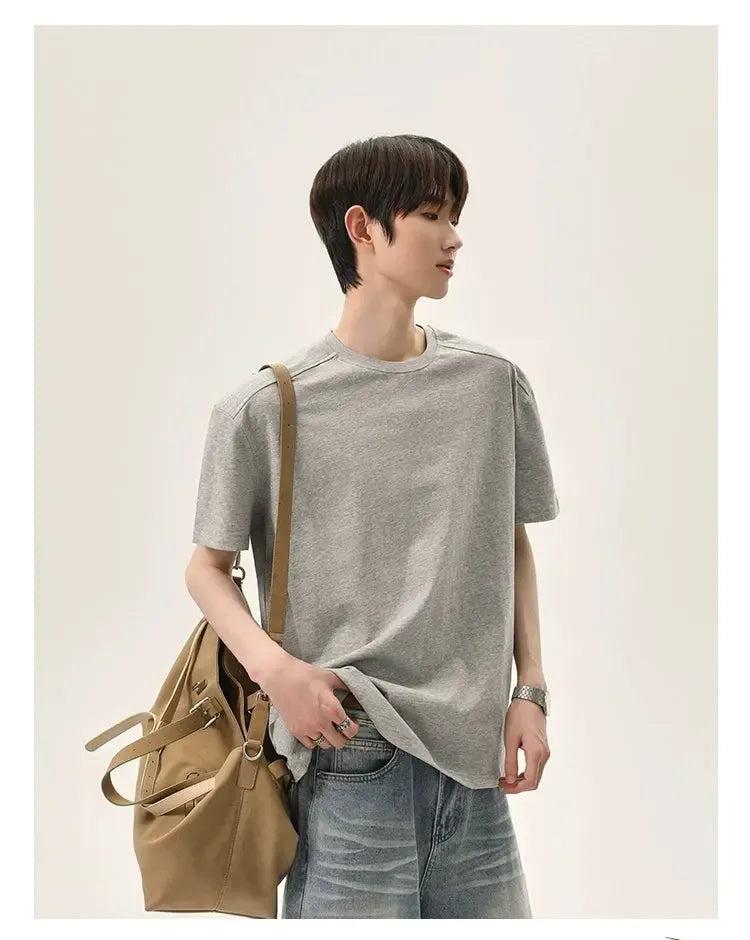 Cui Structured Solid T-Shirt-korean-fashion-T-Shirt-Cui's Closet-OH Garments